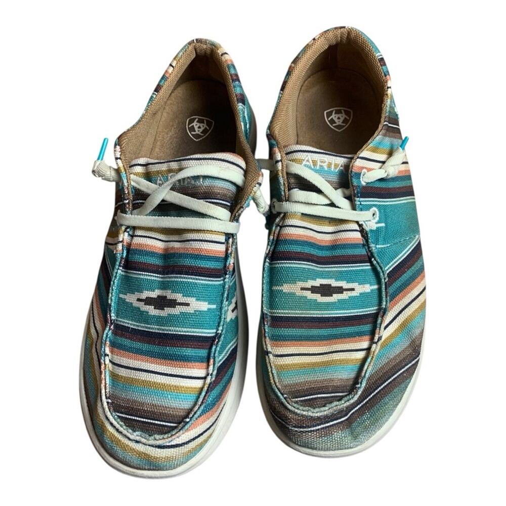Ariat size 9.5 B loafers slip on Aztec western cowgirl